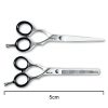 Set of Barber Scissors & Thinning scissors Black Cast Finger Ring 5 Inch