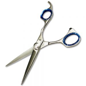 Barber Scissors Stainless Steel Blue Cast Finger Ring 5 Inch